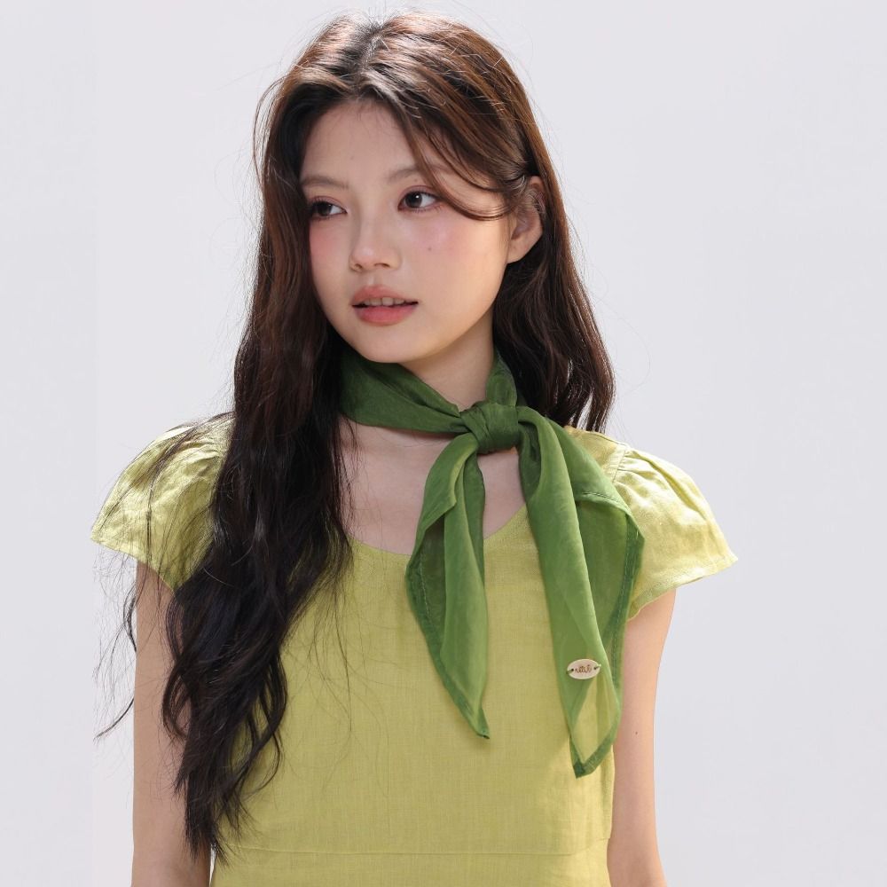 Scarf Silk Square - Retro Solid Color Small Square Scarf