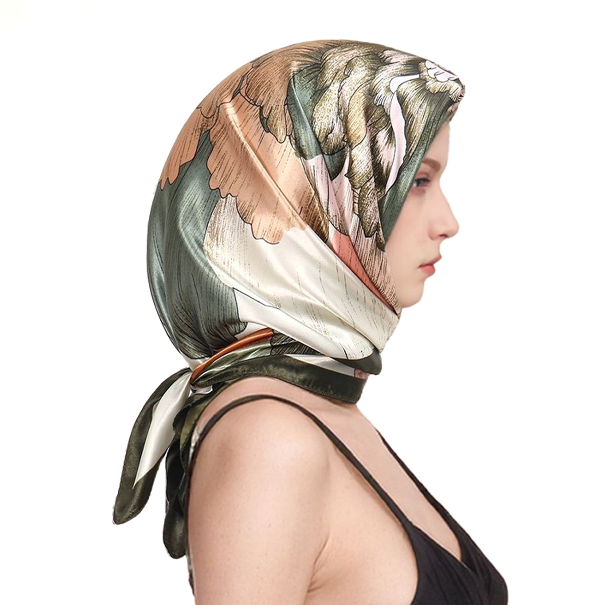 90*90cm Satin Silk Square Scar - Silk Neck Scarf 评论和价格