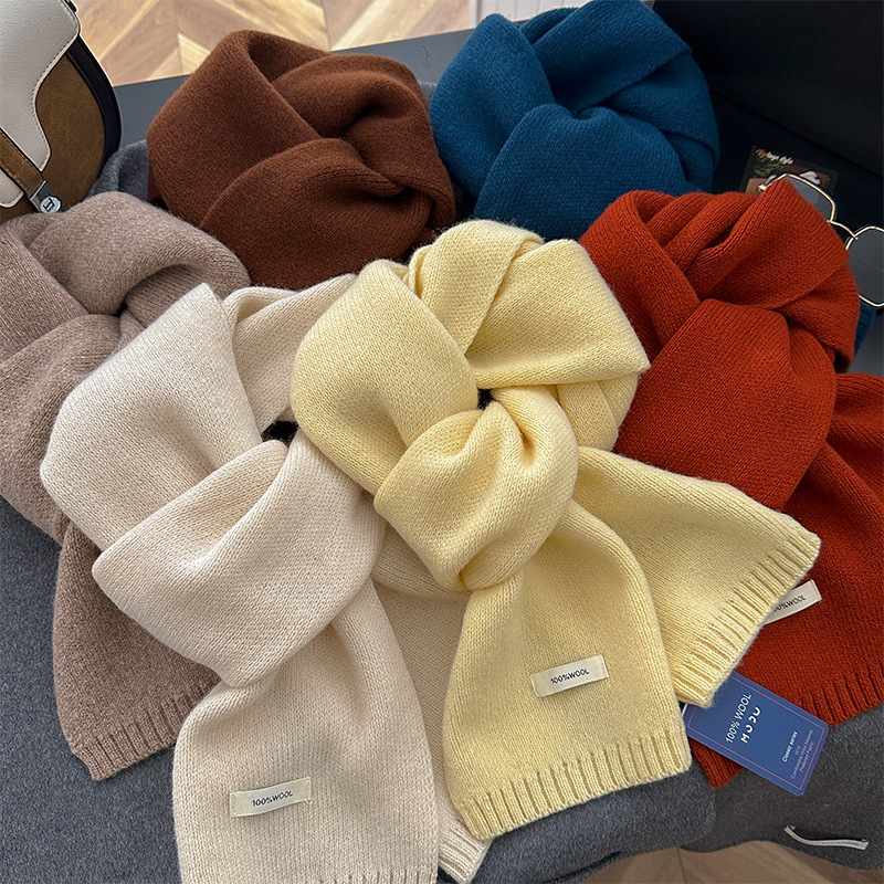 48-Color Pure Wool Scarf Autum - Muffler Men Wool 评论和价格