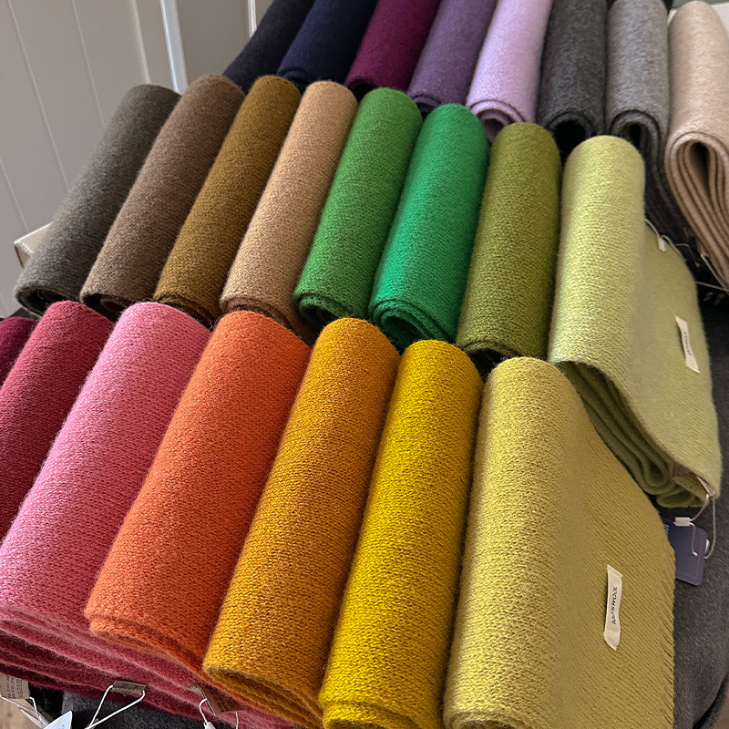 48-Color Pure Wool Scarf Autum - Muffler Men Wool 评论和价格