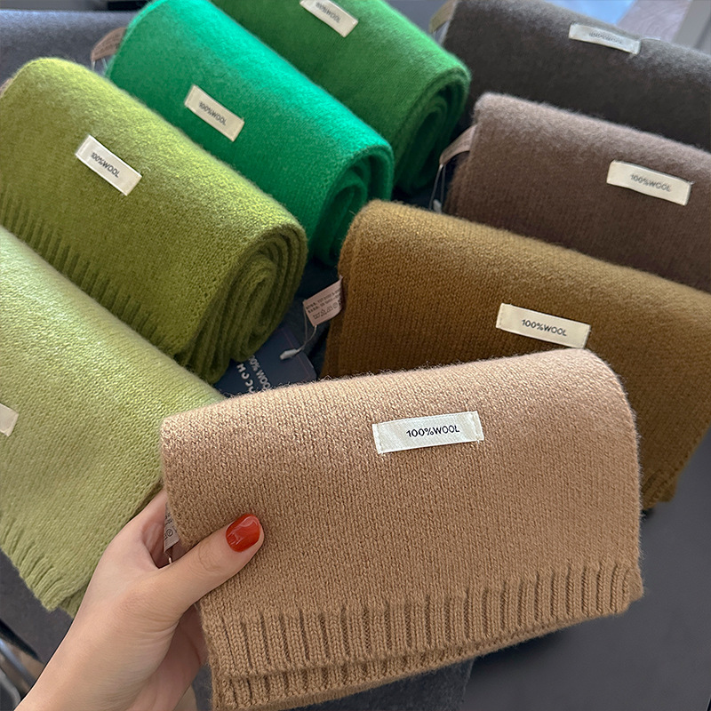 48-Color Pure Wool Scarf Autum - Muffler Men Wool 评论和价格