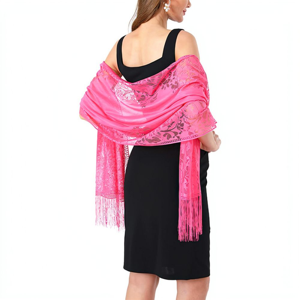 Fashion Floral Lace Shawl For  - Stole Wedding Shawl 评论和价格