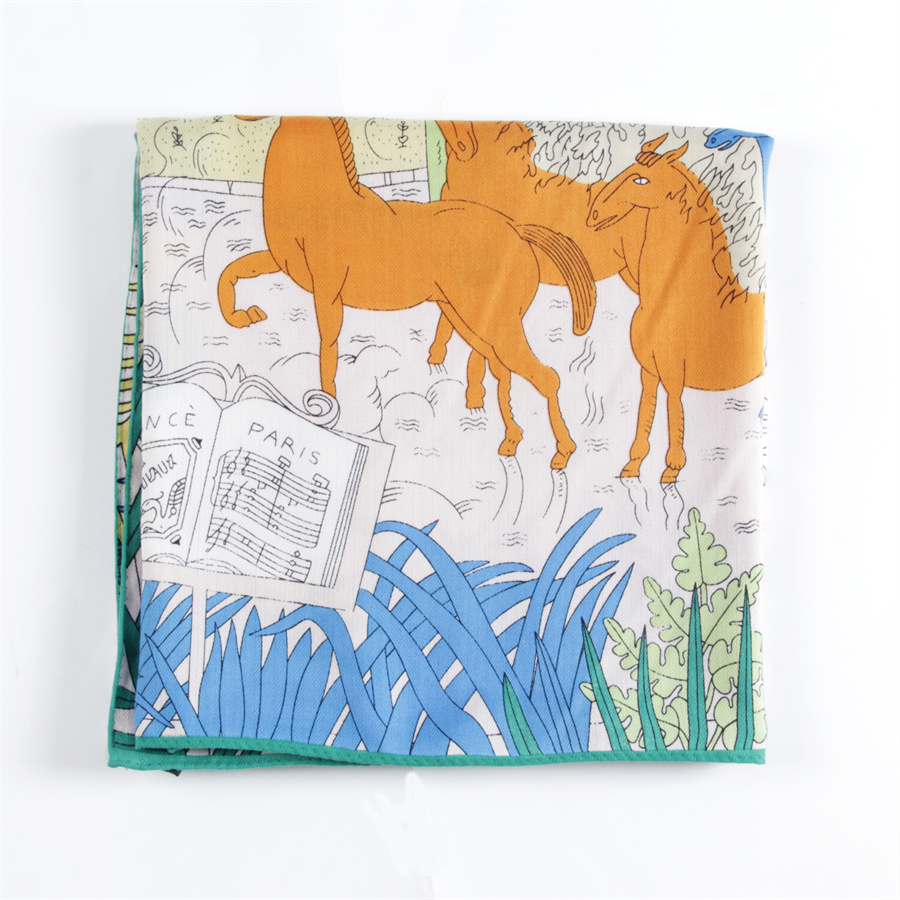POBING Silk Cashmere Scarf Wom - Silk Neck Scarf 评论和价格